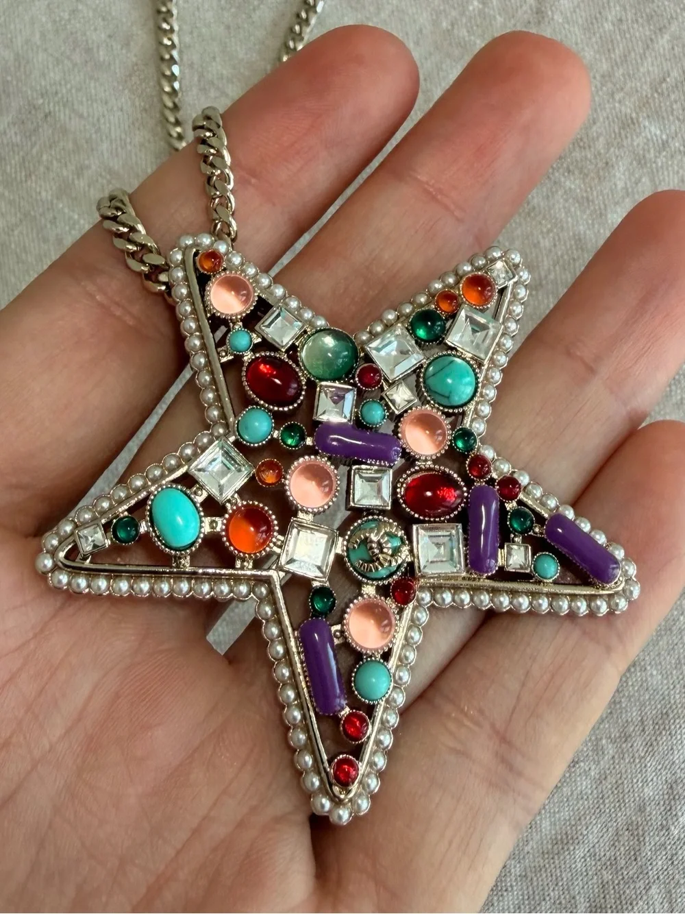 ⭐️Chanel Multicolor Star Pendant Necklace 🦄